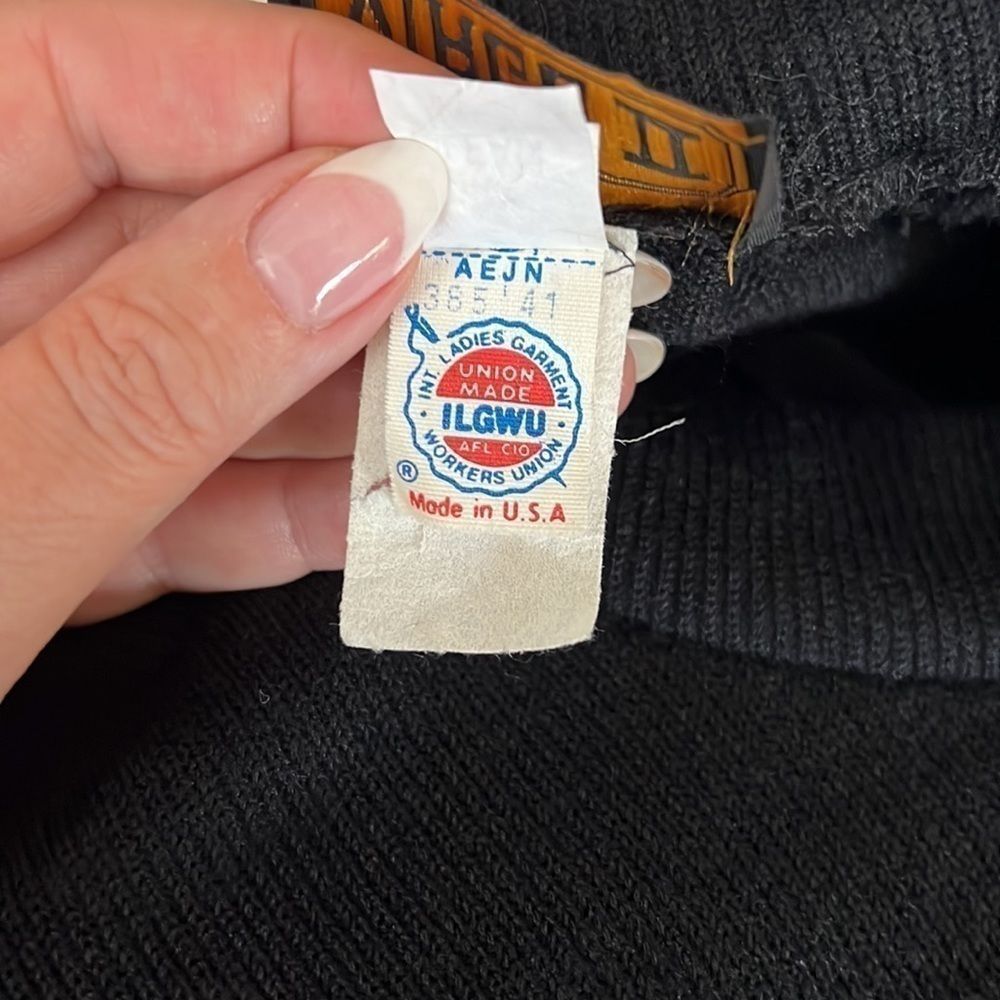 Vintage ILGWU label knit dress black made in USA size 8 - Picture 11 of 12